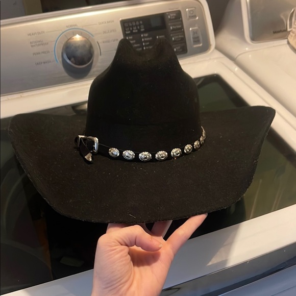 Black and Silver Hat with Elegant Accents with added silver strap! - Picture 1 of 4